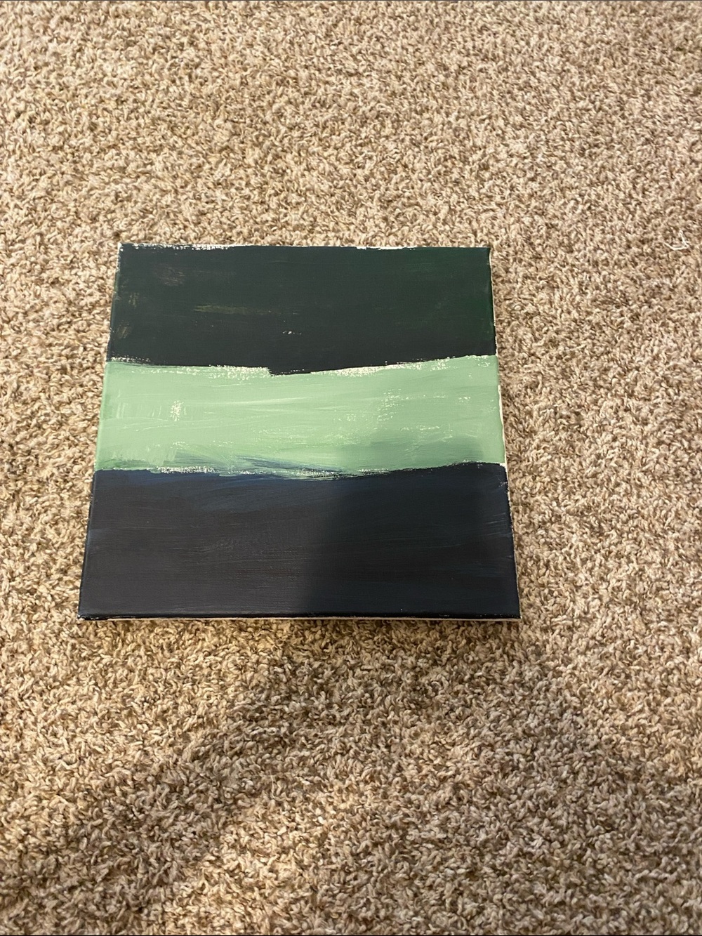Abstract Green and Black Striped Canvas Wall Art